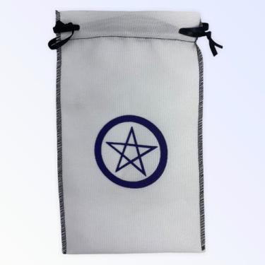 Imagem de Estojo para cartas pentagrama branca 22 x 14 cm em tecido - Shaula