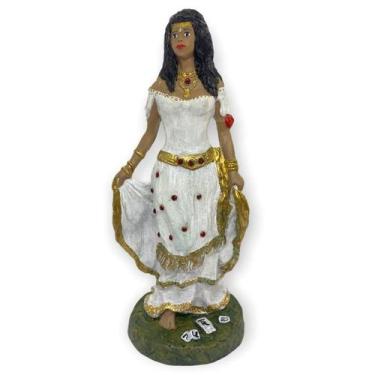 Imagem de Escultura Cigana Branca 23 cm em Resina - Lua Mística - 100% Original 