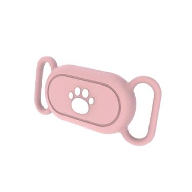 Imagem de Capa Para Coleira A Prova D'água Impermeável Compatível Com Localizador Rastreador Galaxy SmartTag2, Case Com Desenho De Pata/Osso Para Coleira Pet Cão E Gato – DAZZELI (ROSA/PATA)