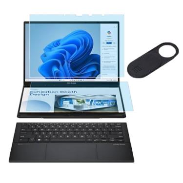 Imagem de MUBUY-GOL Pacote com 2 protetores de tela para laptop ASUS Zenbook Duo 2 em 1 2025-2024 OLED duplo de 35.6 cm (UX8406), filtro antirreflexo anti-UV de luz azul, reduz a tensão ocular, antiimpressões