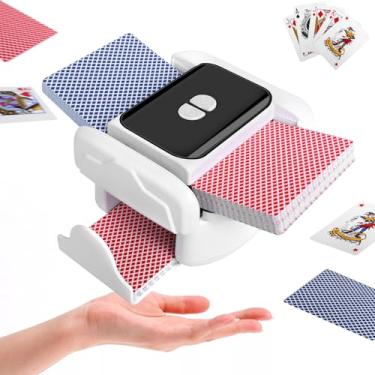 Imagem de TGHIJKK Rechargeable Automatic Card Shuffler for 1-2 Decks: Low Noise Portable Electric Shuffler Auto Manual Modes - Casino Game UNO Poker Texas Hold'em Blackjack - Family Adults Card Players