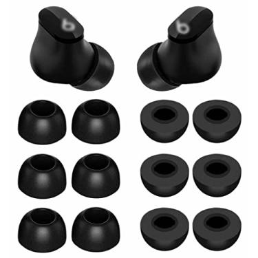 Imagem de Espuma viscoelástica de substituição de tamanho grande compatível com pontas auriculares Beats Fit Pro/Studio Buds, cancelamento de ruído, ajuste confortável e sem dor de silicone para botões de ajuste Pro Beat Fit Pro/Studio - preto