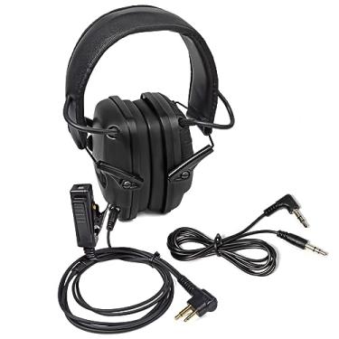 Imagem de HYS Fones de ouvido com cancelamento de ruído, fones de ouvido com fio para redução de ruído fino e ativo para Motorola Mag one BRP40 CLS1413 CLS1450 GP300 CP100 GP88 GP300 RMU2040 (preto)