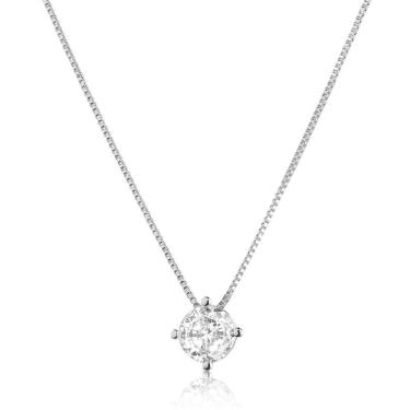 Imagem de Colar Milliá Ponto De Luz Folheado Em Ródio Branco