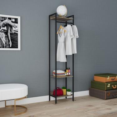 Imagem de Estante Closet Arara 187X45Cm 3 Prateleiras Active Yescasa Carvalho Dark