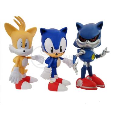 Imagem de Kit 3 Bonecos Metal, Tails, Sonic 16Cm Videogame 7