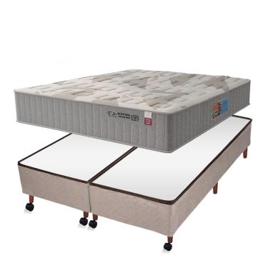 Imagem de Conjunto Montana F.a Colchões Queen Size Box Castor Revolution Bege 158x198x70cm
