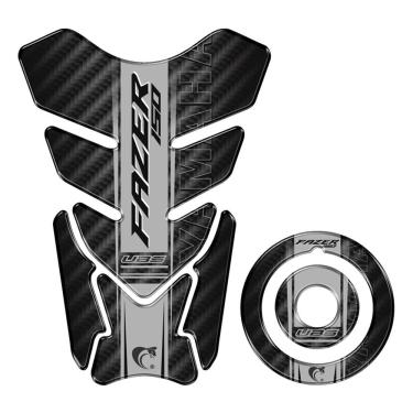 Imagem de Kit Adesivo Protetor Tanque E Bocal Moto Yamaha Fazer 150 2023-2024 Preto