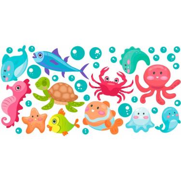 Imagem de Adesivo Infantil Fundo Do Oceano Para Banheiro Quarto Criança