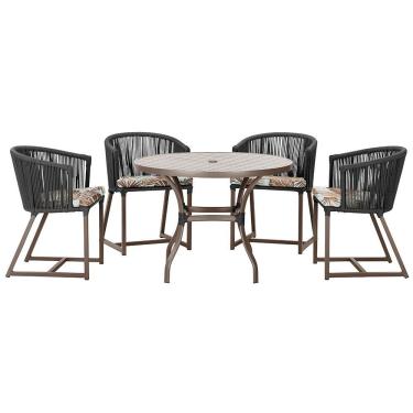 Imagem de Mesa Com 4 Cadeiras E Noronha Estofado 6 Trama Original Preto