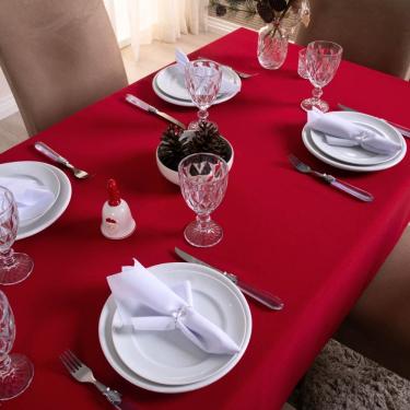 Imagem de Toalha De Mesa Basic Lisa Oxford Decoração 1,45m X 1,40m Para 4 Lugares Verde 100% Poli...