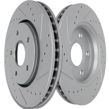 Imagem de SCITOO Kits de rotores de freio a disco 53051 Rotores de freio ventilados dianteiros aptos para Chrysler para cidade e país 2009-2011, para Volkswagen para Routan 2009-2011