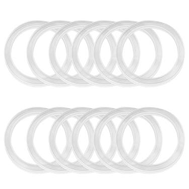 Imagem de Pacote com 12 vedações de borracha para frascos de vidro, anel de vedação de silicone com design de ranhura de substituição, vedações de silicone para jarra de conserva de boca regular de 70 mm