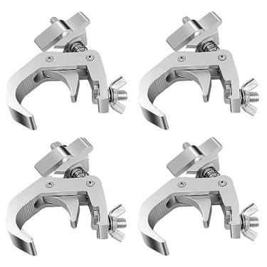 Imagem de Feleolibe Pacote Com 4 Ganchos De Fixação Para Iluminação Palco Alta Resistência, Grampos Treliça Profissionais Premium Alumínio Uso Em Treliças 1,57-2,36", Capacidade Peso 330 Lb Luminárias Cabeça