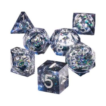 Imagem de Conjunto De Dados Poliédricos De Folha De Ouro Verde Para Dungeons And