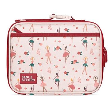 Imagem de Simple Modern Lancheira infantil para crianças | Bolsa isolada reutilizável para meninas, meninos | Recipientes de refeição para escola com bolsos externos e internos | Coleção Hadley | Bailarina rosa