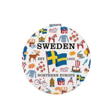 Imagem de Zuo Bao Lembrança sueca espelho de maquiagem presente mãe sueca presente de viagem Suécia para amantes da Suécia (Suécia)