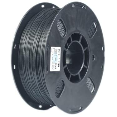 Imagem de RANKI Filamento Petg de fibra de vidro 1,75 mm 1 kg, filamento de impressora 3D PETG de fibra de vidro resistente, resistência a altas temperaturas, carretel de 1 kg, (preto)