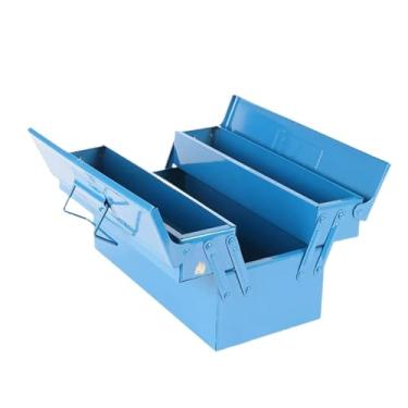 Imagem de IEUDNS Caixa de ferramentas portátil com divisórias, 2 camadas, 3 bandejas, estojo resistente para armazenamento de ferramentas de reparo, compartimento para