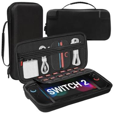 Imagem de Teyomi Carrying Case for Nintendo Switch 2 2025,Protective Hard Shell with 12 Game Card Slots,Portable Travel Storage Case for Nintendo Switch 2 Console & Accessories,All-round Protection(Nylon-Black)