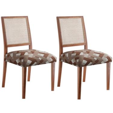 Imagem de Kit 2 Capas Para Assento De Cadeira Sala Jantar Fivela Protege Malha Suplex (Tressê)