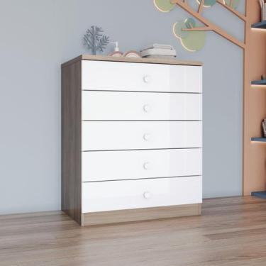 Imagem de Cômoda Infantil 5 Gavetas Lápis de Cor Espresso Móveis