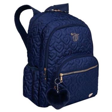 Imagem de Mochila Capricho Crush Costa Feminina Escolar Grande Sestini, Azul
