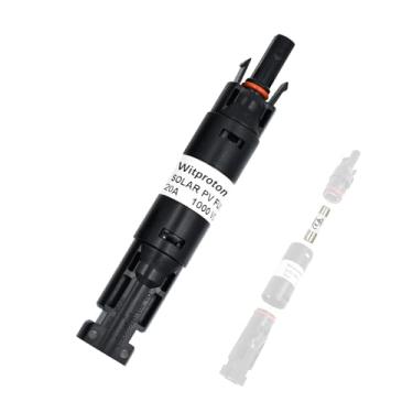 Imagem de Witproton Conector de fusível solar PV IP68 à prova d'água 1000 V porta-fusível integrado, para painel solar e inversor em sistema fotovoltaico, macho fêmea com 1 fusível (conector fusível de 20 Amp)