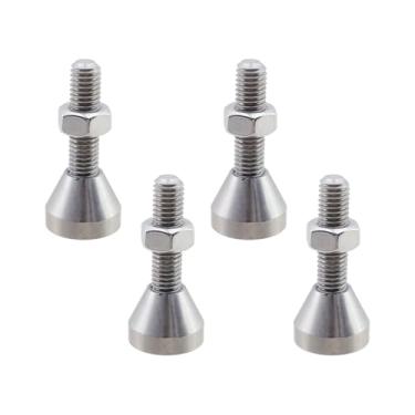 Imagem de HEVSTIL 4 peças de pés de nivelamento resistentes rosca M8, pés ajustáveis para móveis, pés de borracha rosqueados antiderrapantes, niveladores giratórios ajustáveis para mesa, prateleiras, bancadas