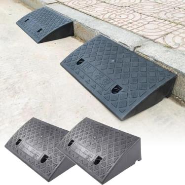 Imagem de Rampas De Entrada De Automóveis Para Degraus De Portas De Meio-fio, 2pc Rampa De Roda De Plástico 5cm/9cm/15cm/22cm Rise, 2pc, Height 17cm/6.7"