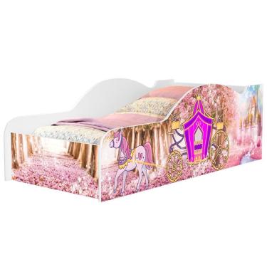 Imagem de Mini Cama Infantil 148x68cm Personagens Carruagem Rosa Z53 - Mpozenato
