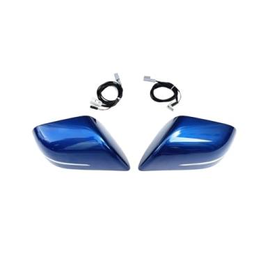 Imagem de Capa de espelho compatível com Tesla Model 3 2017-2023 Tampa de visão traseira lateral externa do carro, capa de retrovisor reversa com luz LED de substituição(Blue)