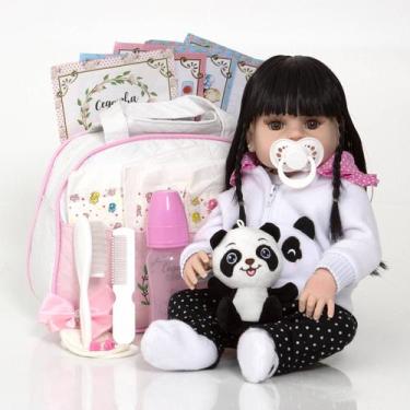 Imagem de Bebê Reborn Morena Pandinha 100% Silicone Realista Enxoval - Cegonha R