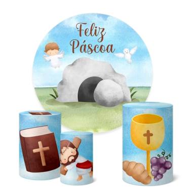 Imagem de Trio Capas Cilindro + Painel Redondo 1,50m Páscoa (K1PSC035)