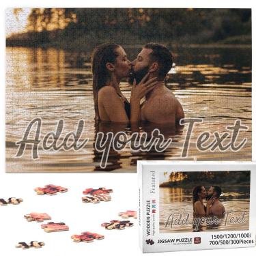 Imagem de Quebra-cabeça personalizado de madeira 1000/520/500/300 peças para família