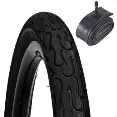 Imagem de Pneu Bicicleta DSI Flame Aro 26 x 2.125 Balão Tipo kenda + camara 26 Montadinha Free ride Fresstyle