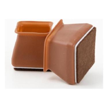 Imagem de Kit 8 Protetor Silicone Quadrado Para Moveis Cadeira Feltro - Geoprote