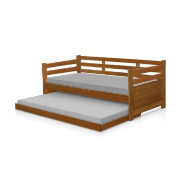 Imagem de Bicama Enjoy Vintage Solteiro Em Madeira Maciça Retrô - Imbuia - Cor: Marrom