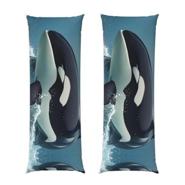 Imagem de Capa de travesseiro corporal com zíper oculto, fronha longa de microfibra macia e respirável para travesseiro corporal, capas de travesseiro de baleia assassina orca para dormir, presente de cama