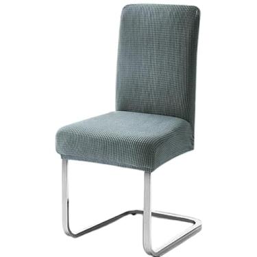 Imagem de Capa elástica para cadeira, 6 peças, à prova d'água, para escritório, jacquard, elastano, elástica, para assentos, cozinha, sala de jantar (6 peças/cinza)