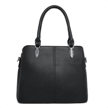 Imagem de Bolsa Moderna Social Feminina Couro Moderna De Ombro Luxuosa Alça Tran