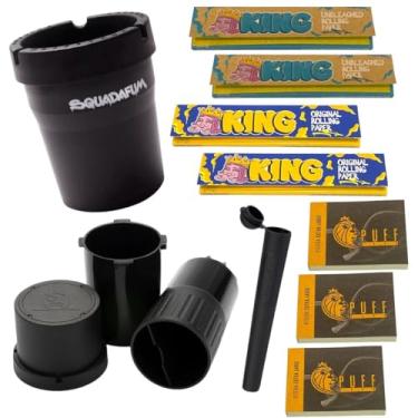 Imagem de Kit Cinzeiro Para Carro + Dichavador + Moco + Sedas Brown e Branca + Piteiras De Papel