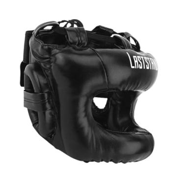 Imagem de Baoblaze Protetor de cabeça para boxe, acolchoado, macio e ventilado, equipamento de proteção para luta corpo a corpo, karatê, taekwondo, artes marciais, Preto