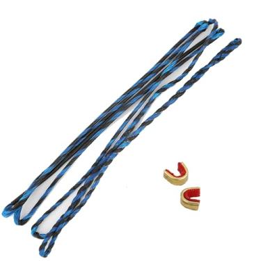 Imagem de HNZMDY 111.8 cm-177.8 cm Flemish Twist Bow String Replacement 12/14/16 fios arco recurvo tradicional arco longo corda com 2 peças Nock