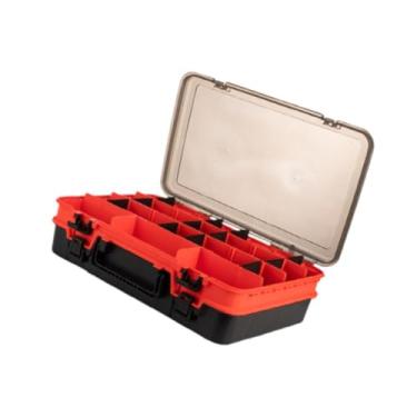 Imagem de Dynwave Caixa de pesca da caixa de armazenamento de iscas portátil com divisores removíveis Tackle Box Box Caixa de Acessórios de Pesca para Jigs Saltwater, Laranja