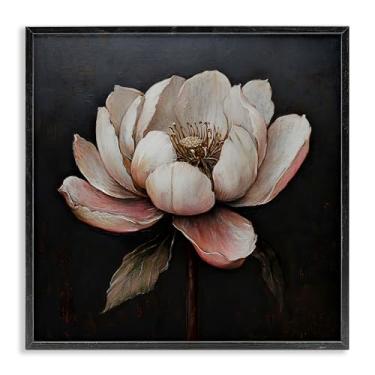 Imagem de Stupell Industries Arte giclée emoldurada de flor de lótus vintage preta por LSR Creative Studio, 61 x 61 cm