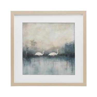 Imagem de Stupell Industries Still Waters Soft Wings Impressão emoldurada de bétula sob vidro por Mona Grace, 40,6 x 40,6 cm