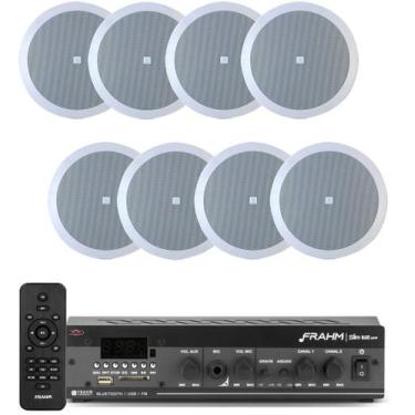 Imagem de Amplificador Frahm Slim 1600 + 08 Caixas Jbl 25w de qualidade garantid