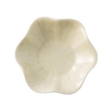 Imagem de UGPLM Tigela para chaves, suporte para colheres em formato de flor, descanso para colheres, prato para anéis, bandeja de cerâmica para bugigangas para, Amarelo