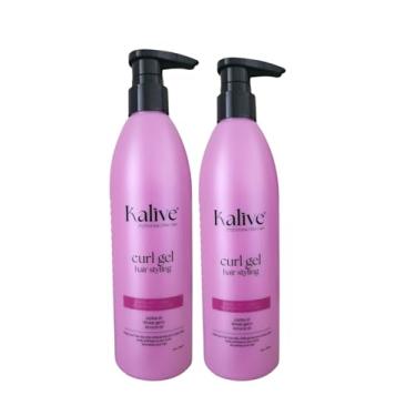 Imagem de Gel para cachos Kalive, pacote com 2 (473 g cada), para cabelos encaracolados, define cachos, ondas e texturas de cabelo, natural ou permanente, produto para cuidados com os cabelos femininos